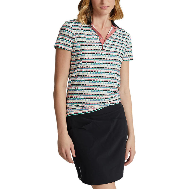 RLX Ralph Lauren Women's Printed Airflow Golf Polo Shirt - Active Scallops