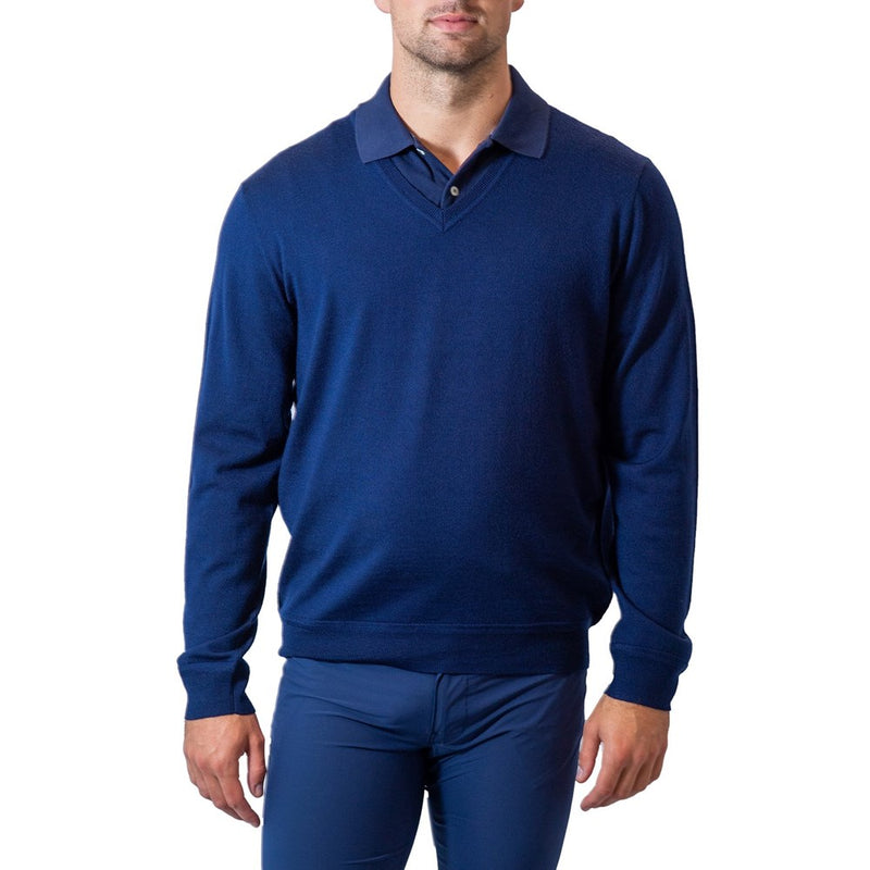 Polo Golf Ralph Lauren Washable Merino Wool V-Neck Sweater - French Navy