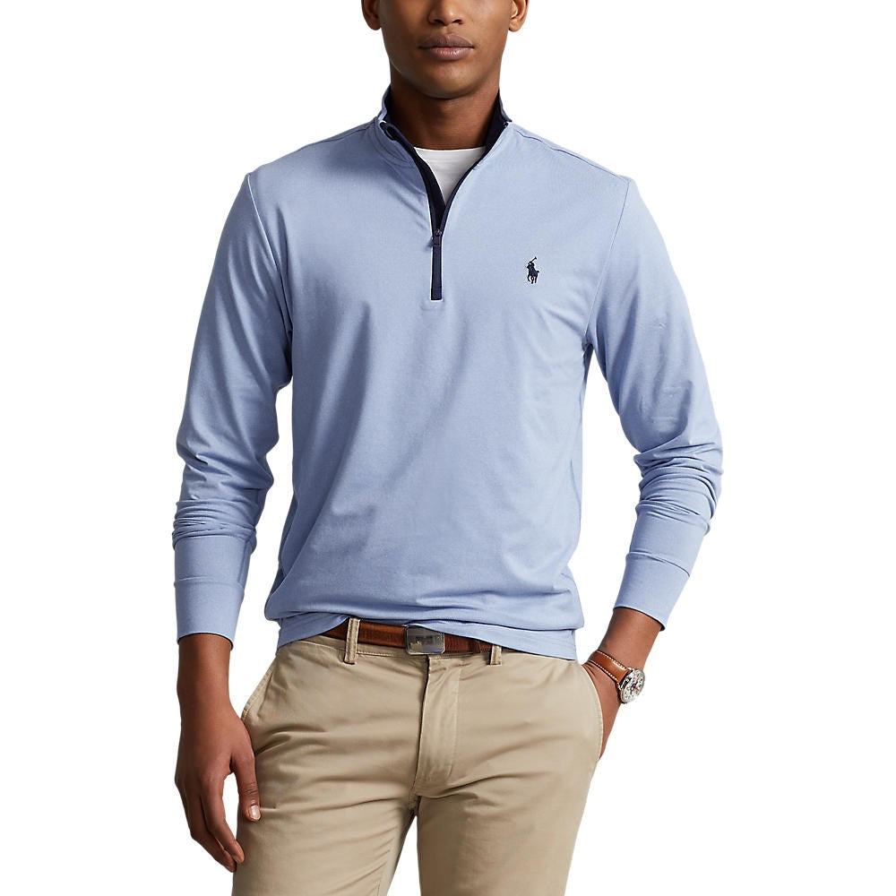 Polo Performance Ralph Lauren Half Zip Peached Jersey - Blue