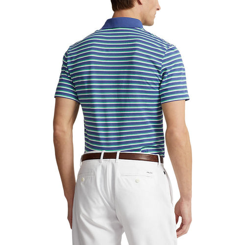 RLX Ralph Lauren Tour Pique Stripe Polo Shirt - Royal Navy Multi