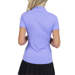 IBKUL Women's Short Sleeve Zip Mock Neck Polo - Lavender