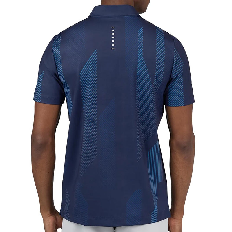 Castore Geo Splice Printed Golf Polo Shirt - Navy