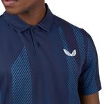 Castore Geo Splice Printed Golf Polo Shirt - Navy