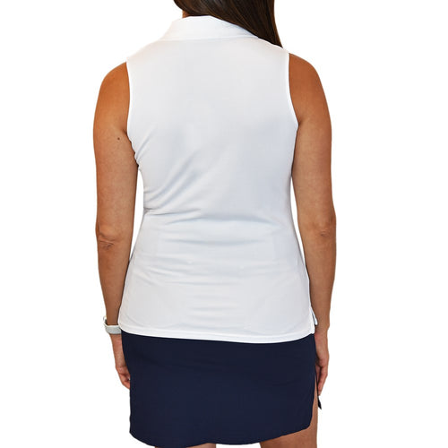 Glenmuir Women's Jenna Sleeveless Golf Shirt - White