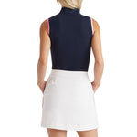G/Fore Women's Mock Neck Silky Tech Nylon 1/4 Zip Sleeveless Golf Polo Shirt - Twilight