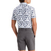 G/Fore Palm Fronds Tech Pique Slim Fit Golf Polo Shirt - Snow
