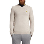 Lyle & Scott Merino V Neck - Debu Hangat Marl