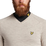 Lyle & Scott Merino V Neck - Debu Hangat Marl