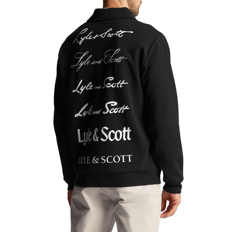 Lyle & Scott 1/4 Zip Script Sweatshirt - Jet Black