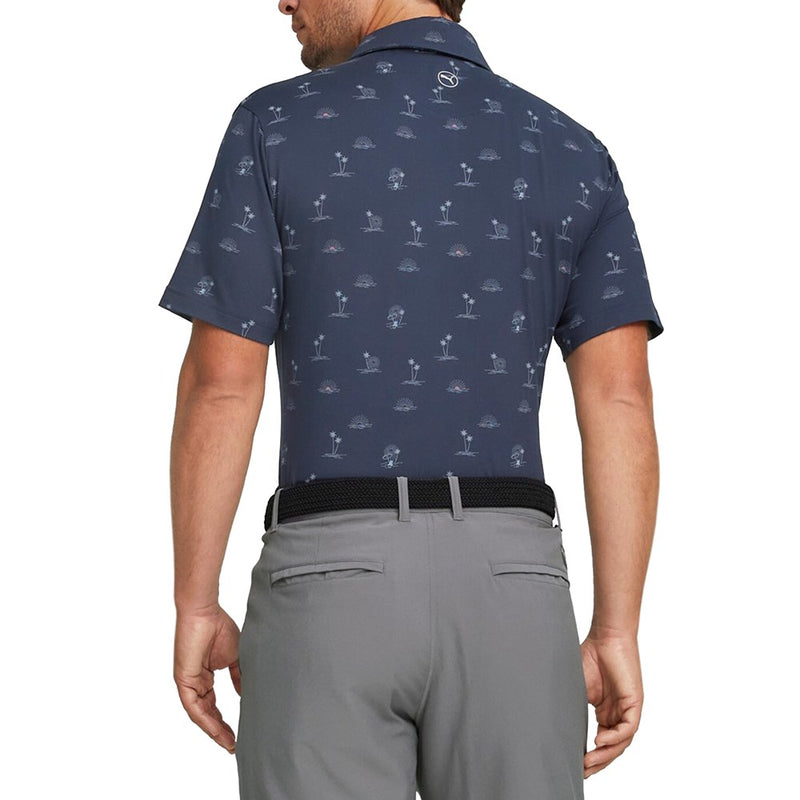 Puma Cloudspun Horizons Golf Polo Shirt - Navy Blazer/Day Dream