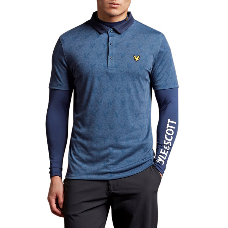 Lyle & Scott Jacquard Polo Shirt - Aegean Blue