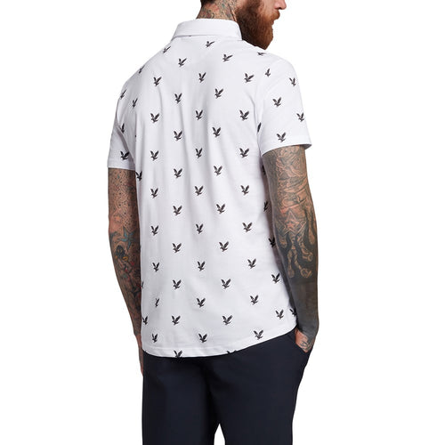 Lyle & Scott Eagle Print Polo Shirt - White