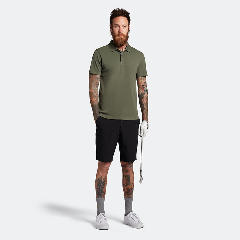 Lyle & Scott Tonal Eagle Golf Tech Polo Shirt - Cactus Green
