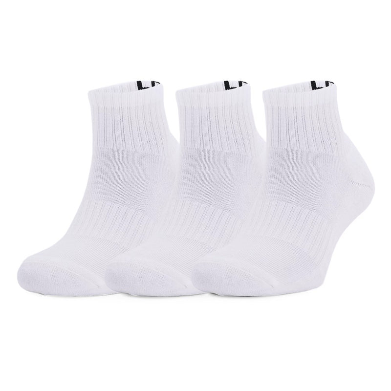Under Armour Unisex Core Quarter 3-Pack Socks - White