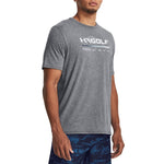 Under Armour Power Swing Short Sleeve Golf Tee - Downpour Grey Light Heather/Pitch Grey