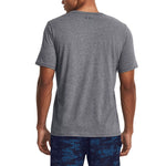 Under Armour Power Swing Short Sleeve Golf Tee - Downpour Grey Light Heather/Pitch Grey