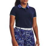 Under Armour Women's Iso -Chill Golf Polo Shirt - Midnight Navy/Metallic Silver