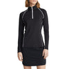 RLX Ralph Lauren Women's Jersey UV Quarter Zip Golf Pullover - Polo Black