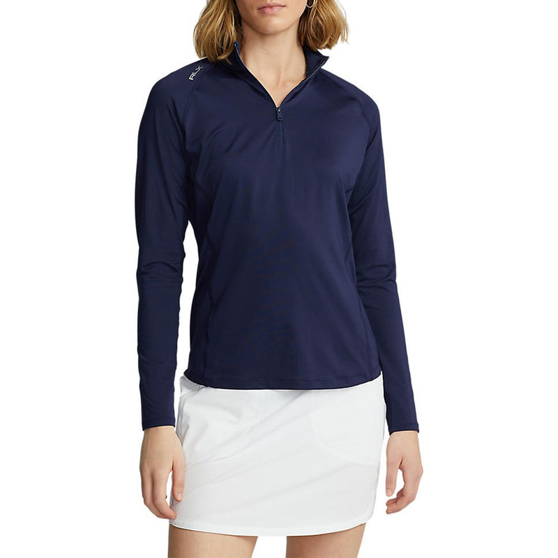 RLX Ralph Lauren Women's Jersey UV Quarter Zip Golf Pullover - French Navy