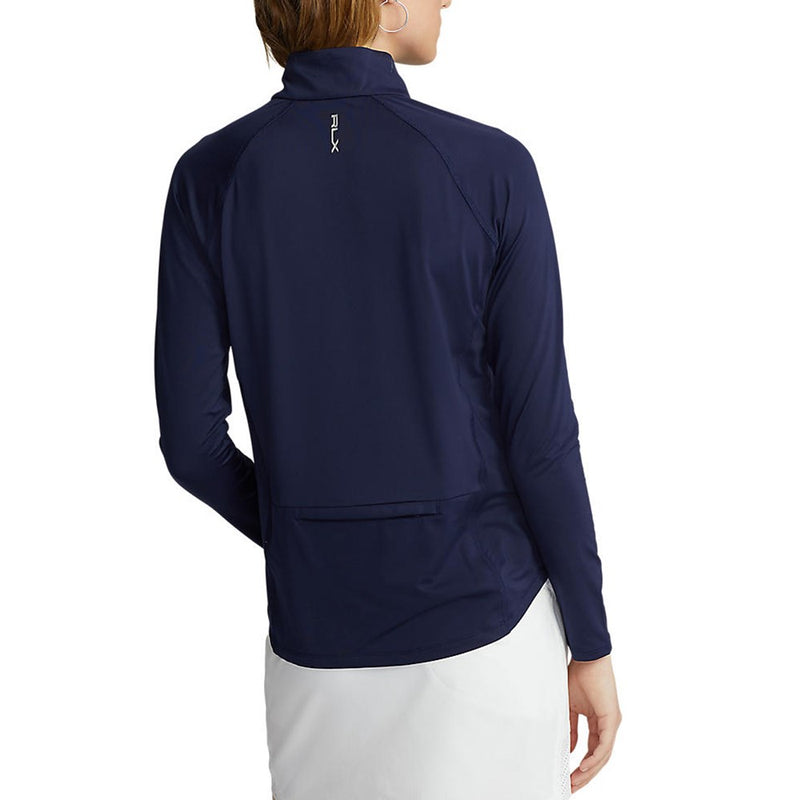 RLX Ralph Lauren Women's Jersey UV Quarter Zip Golf Pullover - French Navy
