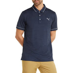 Puma Cloudspun Monarch Golf Polo Shirt - Navy Blazer Heather/High Rise