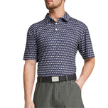 Kemeja polo golf puma mattr flamingo - blazer navy/putih cerah