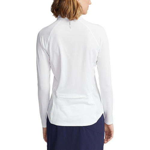 RLX Ralph Lauren Women's Jersey UV Quarter Zip Golf Pullover - Pure White