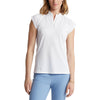 RLX Ralph Lauren Women's Sleeveless Quarter Zip Pique Golf Shirt - Pure White