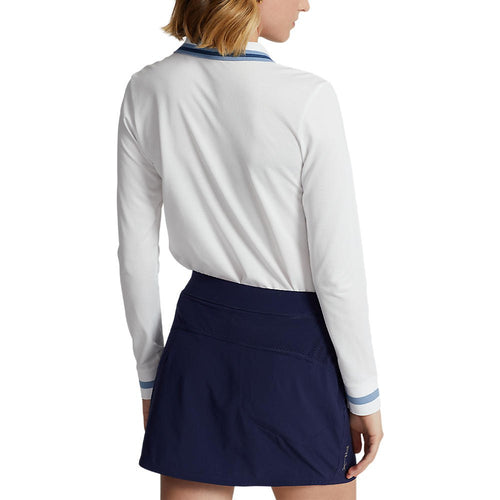 RLX Ralph Lauren Women's Tour Pique Long Sleeve Golf Polo Shirt - Pure White