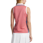RLX Ralph Lauren Women's Tour Pique Sleeveless Golf Shirt - Desert Rose/Hatteras Blue