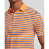 RLX Ralph Lauren Tour Pique Stripe Polo Shirt - Classic Peach Multi