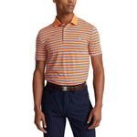 RLX Ralph Lauren Tour Pique Stripe Polo Shirt - Classic Peach Multi