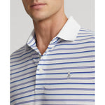 RLX Ralph Lauren Tour Pique Stripe Polo Shirt - Pure White Multi Blue